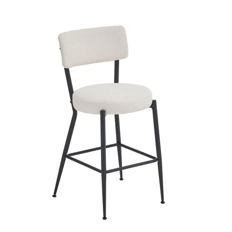 Modern Teddy Fabric Upholstered Bar Stools - Black Legs - Furniture Home Direct