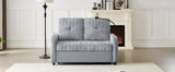 Sleeper Sofa With Adjustable Backrest, Two Cup Holders, Phone Holder, Three Charging Ports And Side Storage Pockets - Gray - Furniture Home Direct