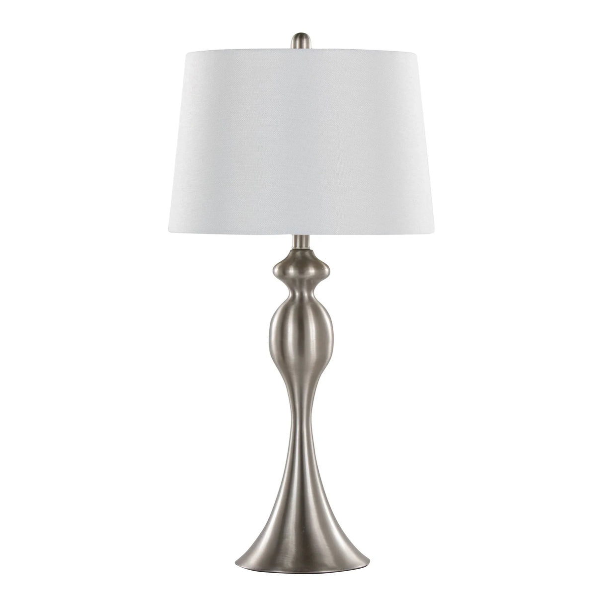 Ashland - Contemporary Table Lamp (Set of 2) - Nickel / White - Furniture Home Direct
