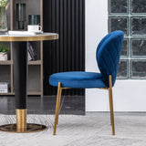 Amoa - Contemporary Velvet Upholstery Dining Chair - Blue - Furniture Home Direct