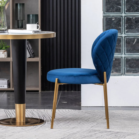 Amoa - Contemporary Velvet Upholstery Dining Chair - Blue - Furniture Home Direct