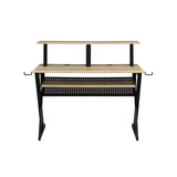 Eleazar - Music Recording Studio Desk - Natural Oak - Furniture Home Direct
