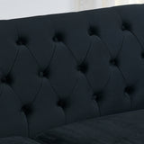 Sofa And Loveseat - Velvet Black - Furniture Home Direct