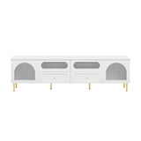 Retro TV Stand With 6 Metal Legs, 2 Cabinets, 4 Drawers And Anti-Tip Device - Furniture Home Direct