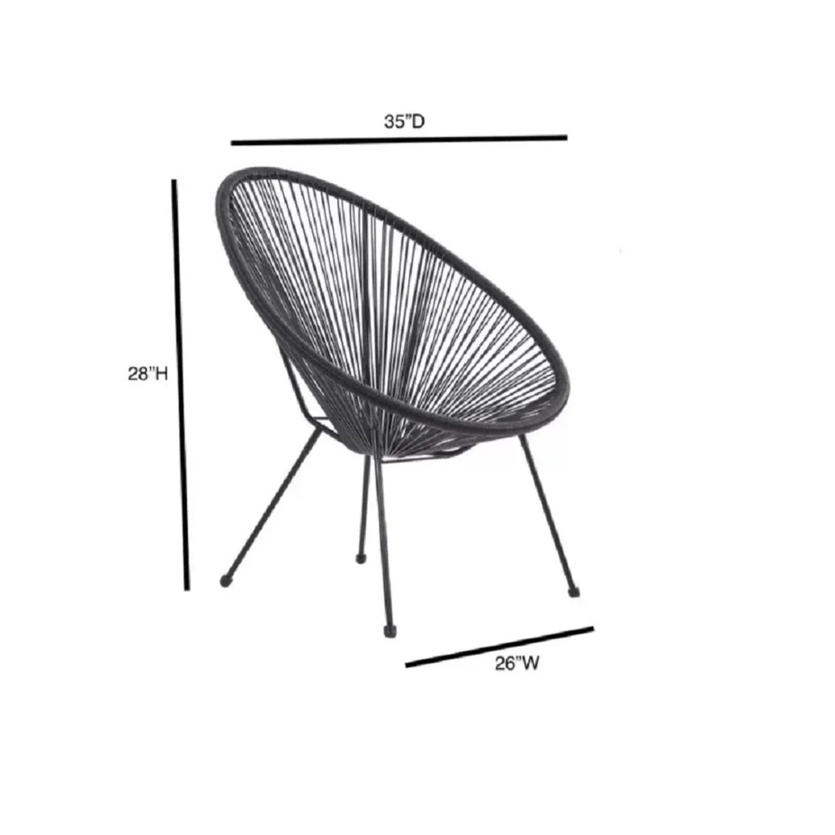 Modern Egg Shaped String Chairs (Set of 2) - Furniture Home Direct