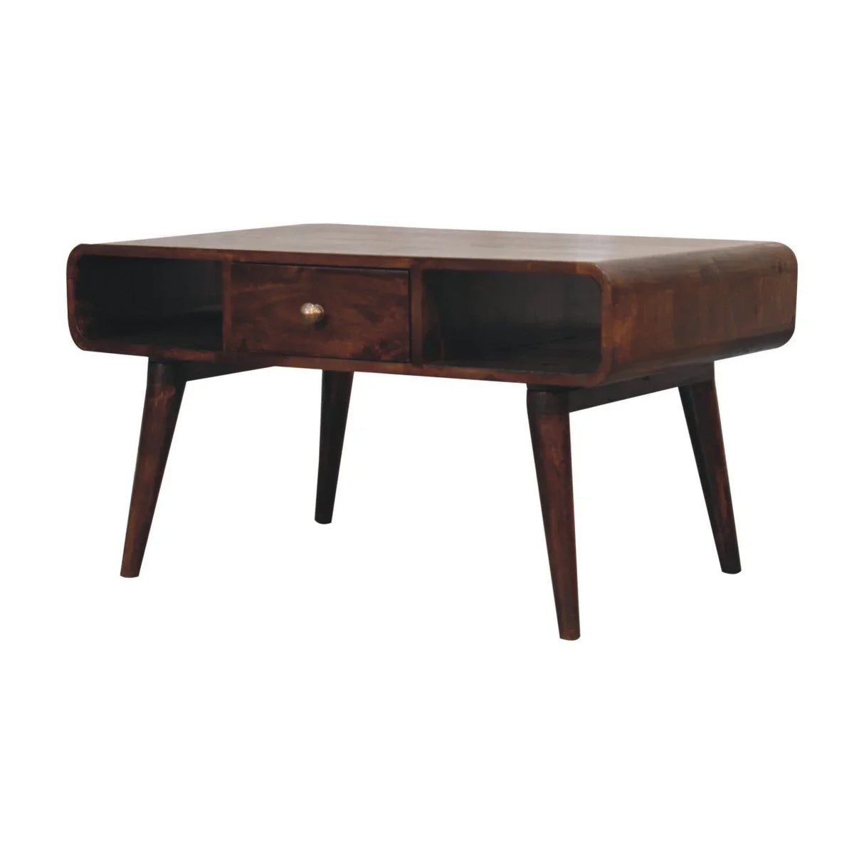 Solid Wood Curved Coffee Table - Furniture Home Direct