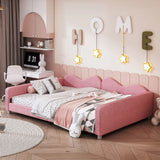 Upholstered Daybed, Sherpa Fabric Sofabed With Cloud-Shaped Backrest - Furniture Home Direct