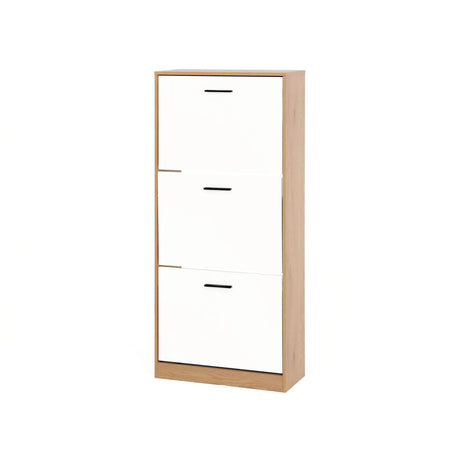 Modern Freestanding Shoe Storage Cabinet With 3 Flip Drawers - Furniture Home Direct