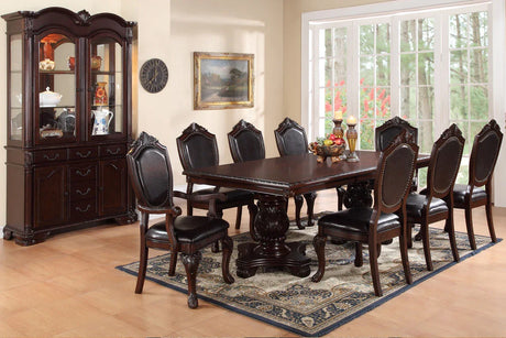 Dining Set Table And 8 Chairs, Traditional Rubberwood Brown - Furniture Home Direct