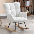 Teddy Fabric Rocking Gilder Nursery Chair For Living Room Indoor - Ivory - Furniture Home Direct