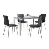 Fuji Mason - Upholstered Swivel Contemporary Dining Set Dining Set, Glass, 5 Piece - Furniture Home Direct