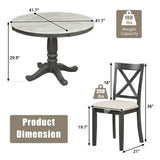 Dining Set Marble Table With Upholstered Chairs Gray - Furniture Home Direct