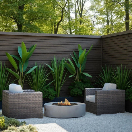 Patio Conversation Set For 2 With Cushions And Fire Pit - Brown - Furniture Home Direct