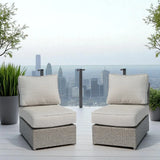 Armless Patio Chair With Cushions - Furniture Home Direct