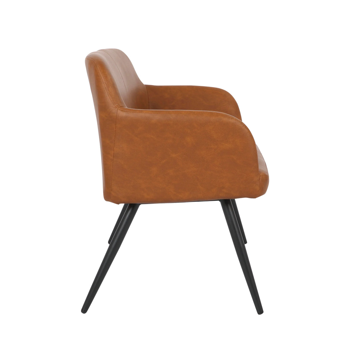 Daniella - Industrial High Back Bench - Black / Camel - Furniture Home Direct