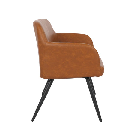 Daniella - Industrial High Back Bench - Black / Camel - Furniture Home Direct