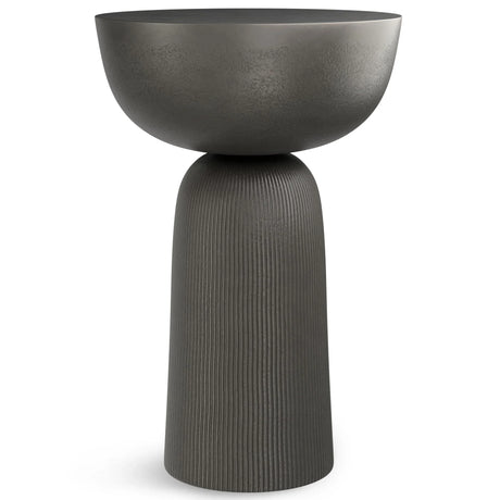 Hughes - Cast Aluminum Side Table - Black - Furniture Home Direct