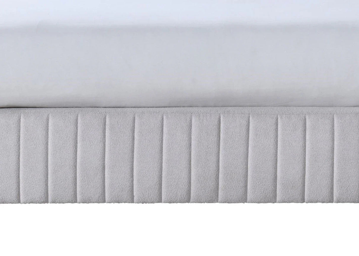 Queen Upholstered Bed - Beige - Furniture Home Direct