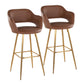 Margarite - Contemporary Fixed Height Barstool With Footrest (Set of 2) With Square - Furniture Home Direct