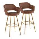 Margarite - Contemporary Fixed Height Barstool With Footrest (Set of 2) With Square - Furniture Home Direct