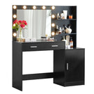 Vanity Desk With Mirror And Lights, 46.4In Dressing Table With 2 Large Drawer & Large Vertical Organizer, 3 Level Dresser & 3 Lighting Modes Adjustable Brightness, Suitable For Bedroom - Furniture Home Direct