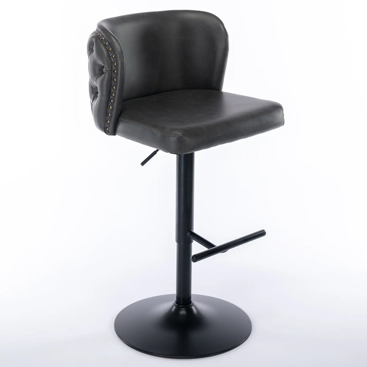 Counter Height Bar Stools Tufted Upholstered Dark Gray - Furniture Home Direct