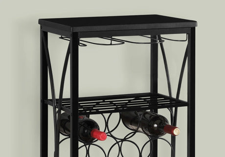 Home Bar, Wine Rack, Transitional - Black - Furniture Home Direct