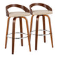 Grotto - Contemporary Fixed Height Barstool With Swivel With Round Footrest (Set of 2) - Furniture Home Direct