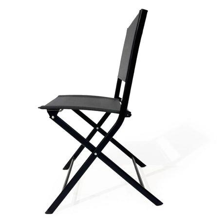 3 Piece Patio Bistro Set, Patio Set Of Foldable Patio Table And Chairs, Outdoor Patio Furniture Sets - Black - Furniture Home Direct