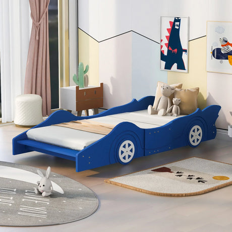 Race Car Shaped Platform Bed & Wheels - Furniture Home Direct