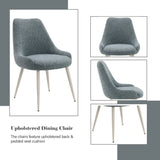 Laela - Boucle Bone Table Side Chair - Light Blue - Furniture Home Direct
