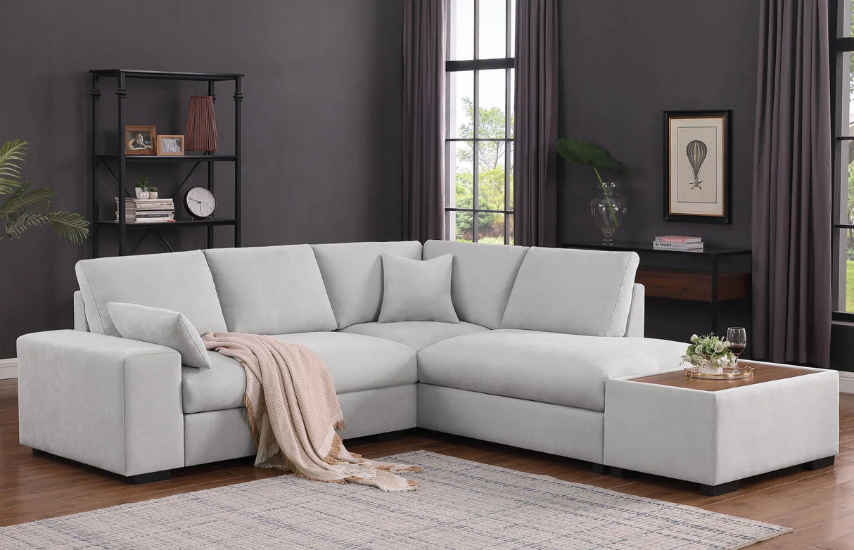 Joshua - 100" Sectional Sofa with Right Facing Chaise and Console Ottoman - Furniture Home Direct