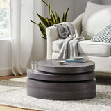 Coffee Table Nesting Set with Oval Design Matte Black - Furniture Home Direct