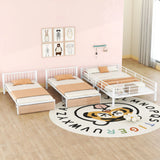 Triple Bunk Bed With Drawers, Multi-Functional Frame With Desks And Shelves In The Middle - Furniture Home Direct