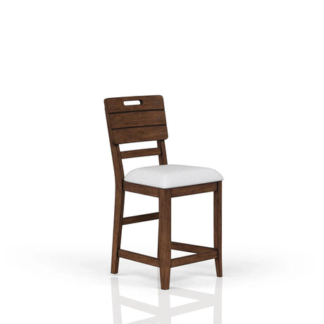 Casual Counter Stool Contrasting Upholstered Seat (Set of 2) - Brown - Furniture Home Direct