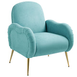 Modern Accent Chair With Metal Legs, Snowflake Fabric Armchair - Furniture Home Direct
