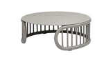 Harper - Outdoor Modern Round Coffee Table - Geige Taupe Aluminum - Furniture Home Direct