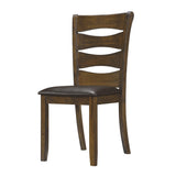 Dining Set With Self Storing Leaf And 6 Wood Chairs Brown - Furniture Home Direct