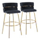Cinch - Glam / Art Deco Fixed Height Barstool With Swivel With Round Footrest (Set of 2) - Furniture Home Direct