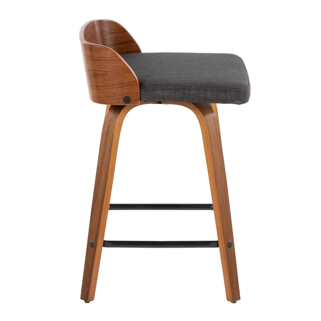 Maya - Mid Century Modern Fixed Height Counter StoolSwivel And Square Footrest (Set of 2) - Furniture Home Direct