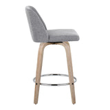 Toriano - Modern Design Fixed Height Counter Stool With Swivel With Round Footrest (Set of 2) - Furniture Home Direct