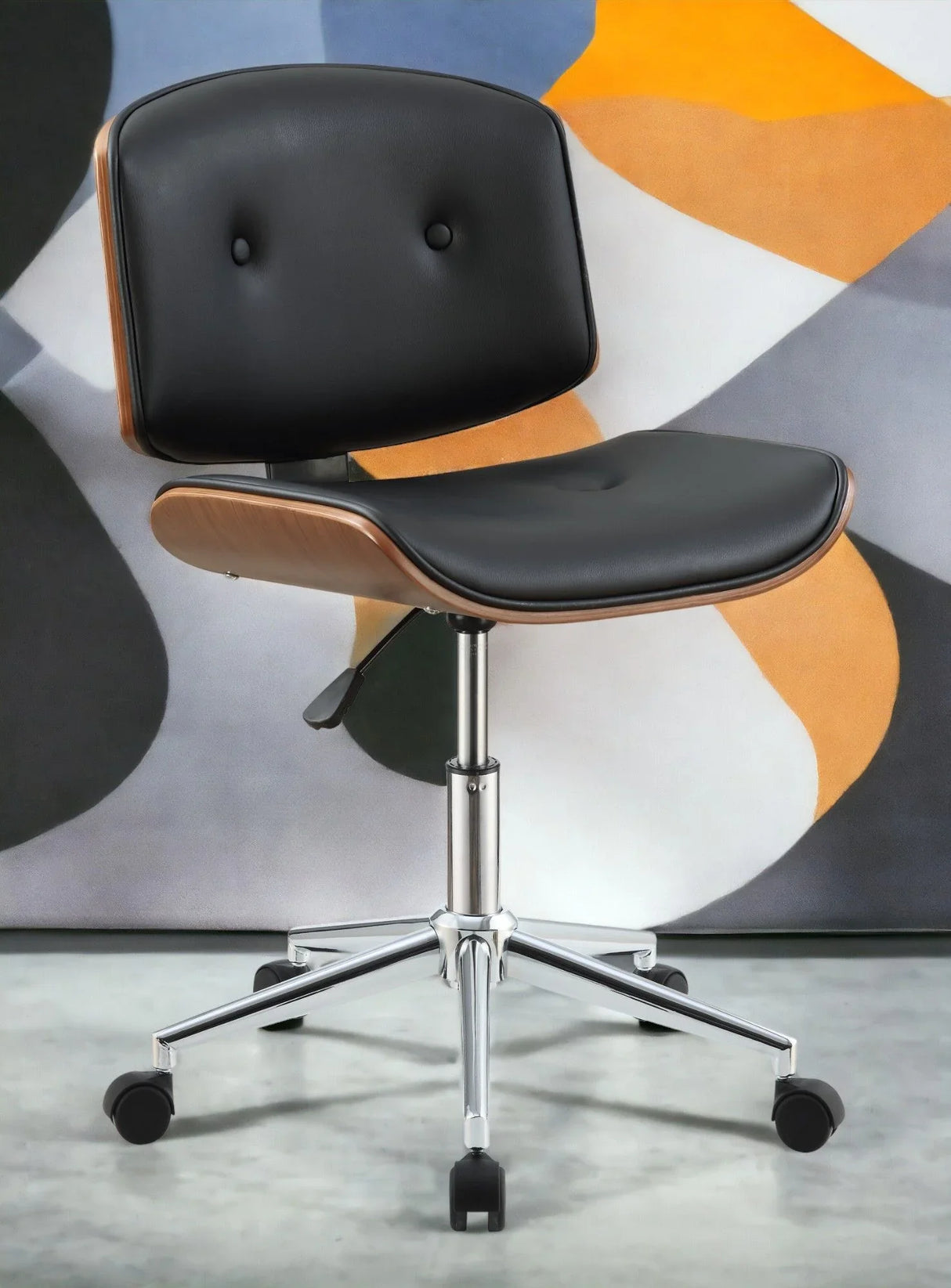 Camila - Synthetic Leather Office Chair - Black - Furniture Home Direct