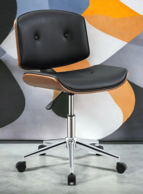 Camila - Synthetic Leather Office Chair - Black - Furniture Home Direct