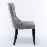Nikki - Modern, High-End Tufted Solid Wood Contemporary Velvet Upholstered Dining Chair With Wood Legs Nailhead Trim (Set of 2) - Furniture Home Direct
