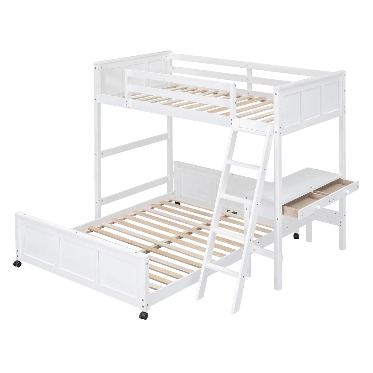 Full Over Full Bunk Bed With Desk - Furniture Home Direct