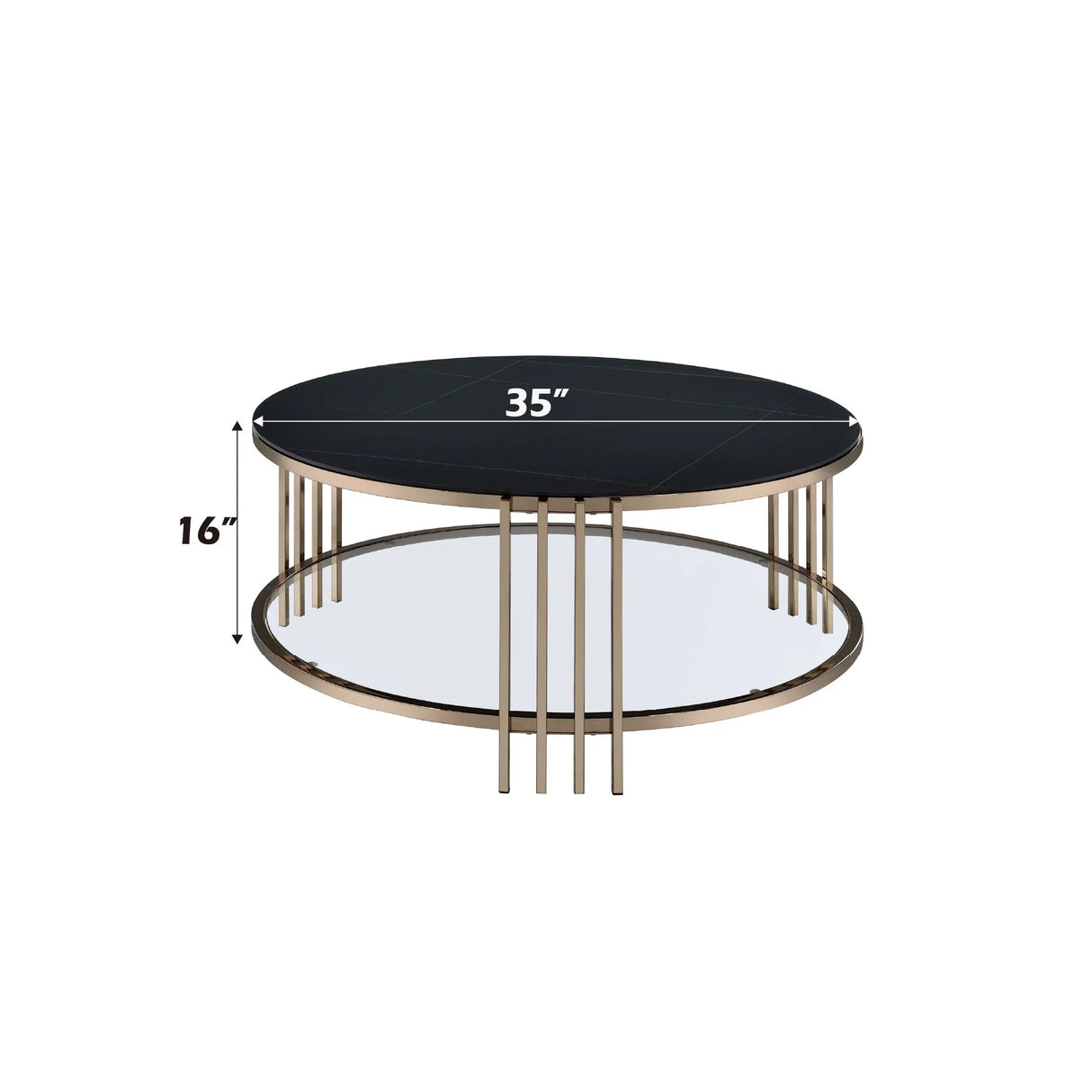 Abisha - Sintered Stone Top Round Table - Furniture Home Direct