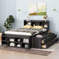 Bed With Bookcase Headboard, Under Bed Storage Drawers And Bed End Storage Case - Furniture Home Direct