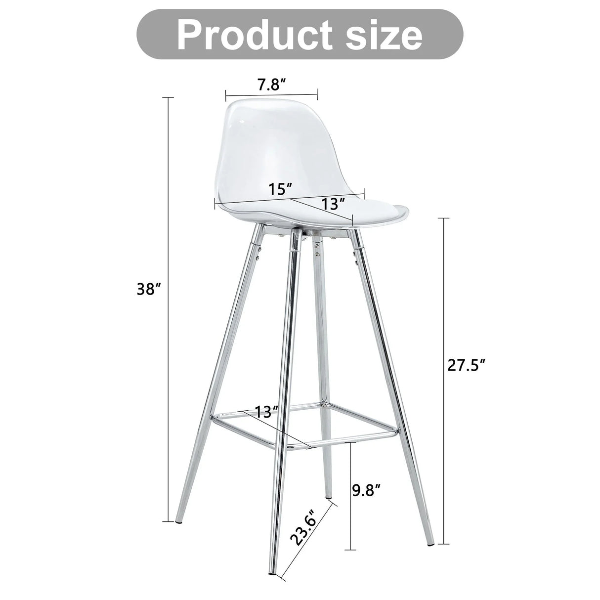 Stylish Upholstered Bar Chairs With Metal Leg - Furniture Home Direct