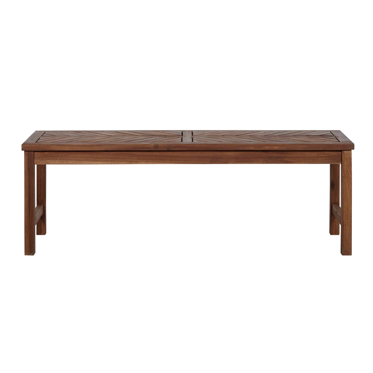 Modern Slat Top Solid Wood Patio Bench - Furniture Home Direct