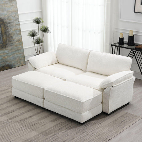 Free Combination Modular Convertible Sectional Sofa Bed Set, 4 Seat Upholstered Sleeper Corner Couch, Deep Seat Loveseat With Ottoman For Living Room, Office, Apartment - Furniture Home Direct